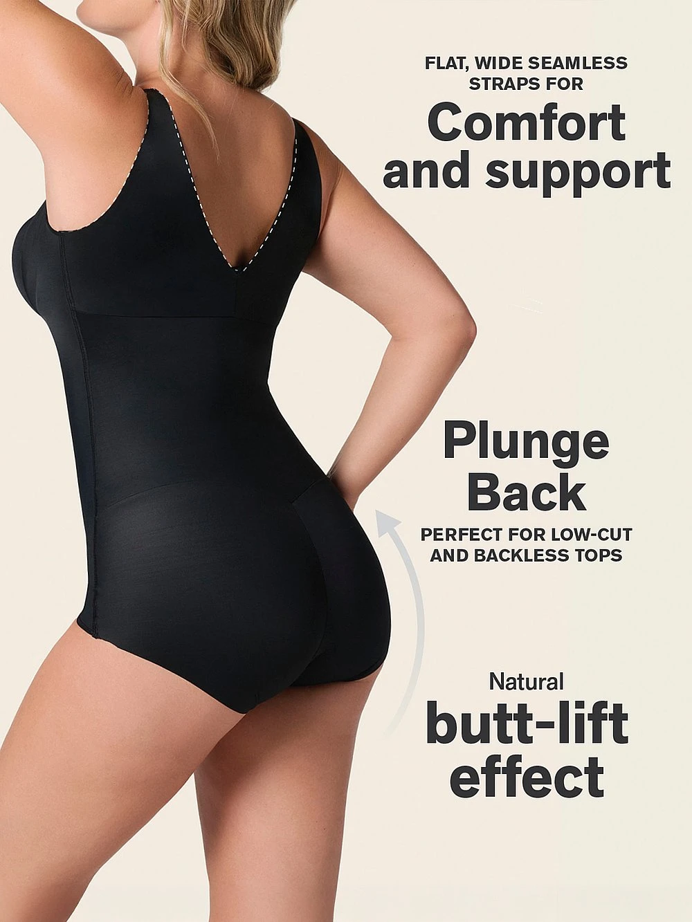 Firm Compression Plunge Back Sculpting Body Shaper 2 Firm Compression Plunge Back Sculpting Body Shaper - Image 2