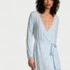 Victoria's Secret Modal Soft Lace-Trim Wrap Robe