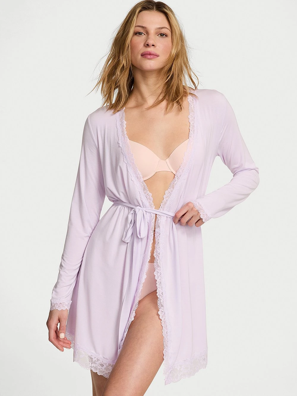 Victoria's Secret Modal Soft Lace-Trim Wrap Robe 6 Victoria's Secret Modal Soft Lace-Trim Wrap Robe - Image 6
