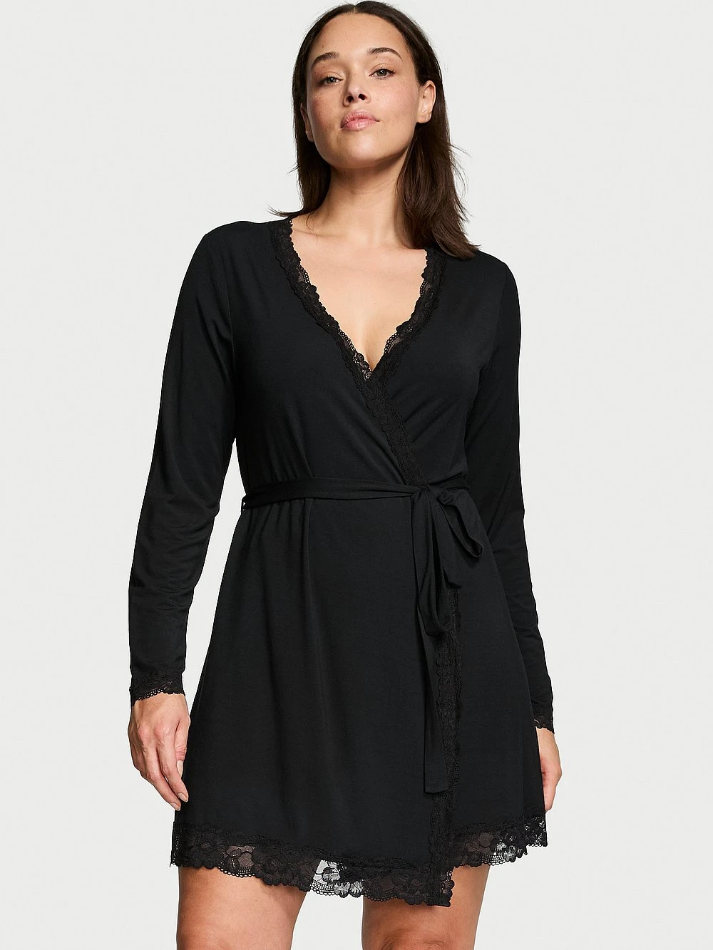 Victoria's Secret Modal Soft Lace-Trim Wrap Robe 9 Victoria's Secret Modal Soft Lace-Trim Wrap Robe - Image 9