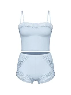 Victoria's Secret Modal Soft & Lace Trim Straight-Neck Cami Set -Underwear Promotional Store 1123702412M7 OF F