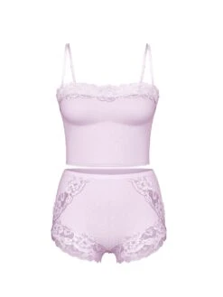 Victoria's Secret Modal Soft & Lace Trim Straight-Neck Cami Set -Underwear Promotional Store 1123702414EV OF F DGA