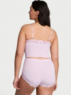 Victoria's Secret Modal Soft & Lace Trim Straight-Neck Cami Set -Underwear Promotional Store 1123702414EV OM B