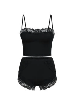 Victoria's Secret Modal Soft & Lace Trim Straight-Neck Cami Set -Underwear Promotional Store 1123702454A2 OF F DGA