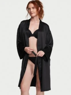 Victoria's Secret Satin Midi Robe -Underwear Promotional Store 1123705054A2 OM F