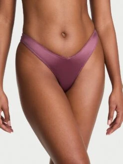 Rose Lace-Trim High-Leg Thong Panty