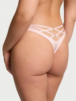 Rose Lace High-Leg Crotchless Thong Panty -Underwear Promotional Store 112384362HMN OM B 5