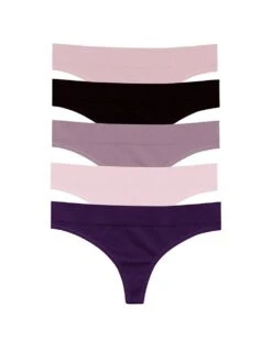 5-Pack Regular Rise Thong Panties -Underwear Promotional Store 1124215652Z2 OF F