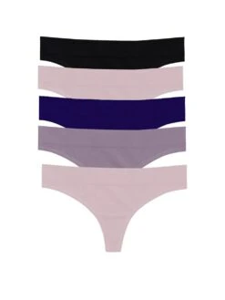 5-Pack Regular Rise Thong Panties -Underwear Promotional Store 1124215652Z6 OF F