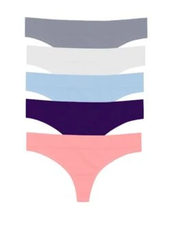 5-Pack Regular Rise Thong Panties -Underwear Promotional Store 1124215653Z1 OM F