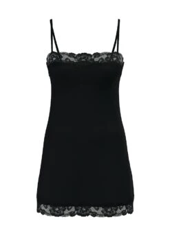 Victoria's Secret Modal Soft & Lace Trim Straight-Neck Slip Dress -Underwear Promotional Store 1124563854A2 OF F DGA