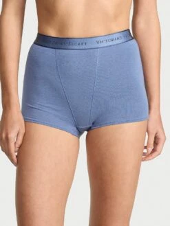 Logo Cotton High-Waist Boyshort Panty -Underwear Promotional Store 112463431J3W OM F