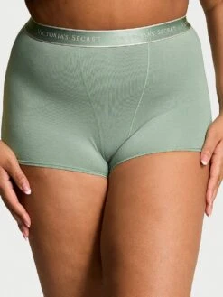 Logo Cotton High-Waist Boyshort Panty -Underwear Promotional Store 1124634346K1 OM F