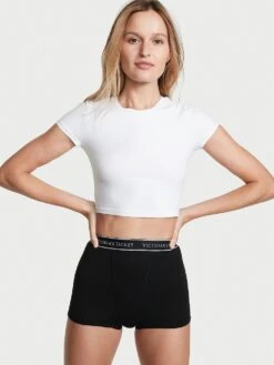 Logo Cotton High-Waist Boyshort Panty -Underwear Promotional Store 1124634454A2 OM F