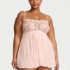 Dare To Dream Lace Pleated Babydoll Set