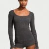 Victoria's Secret Ribbed Modal Scoop Long-Sleeve Shortie Set
