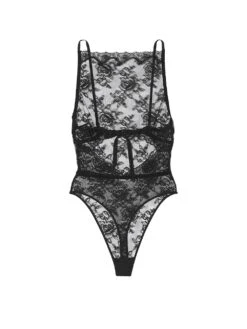 Rose Lace High-Neck Teddy -Underwear Promotional Store 1125063054A2 OF F