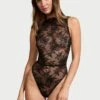Rose Lace High-Neck Teddy