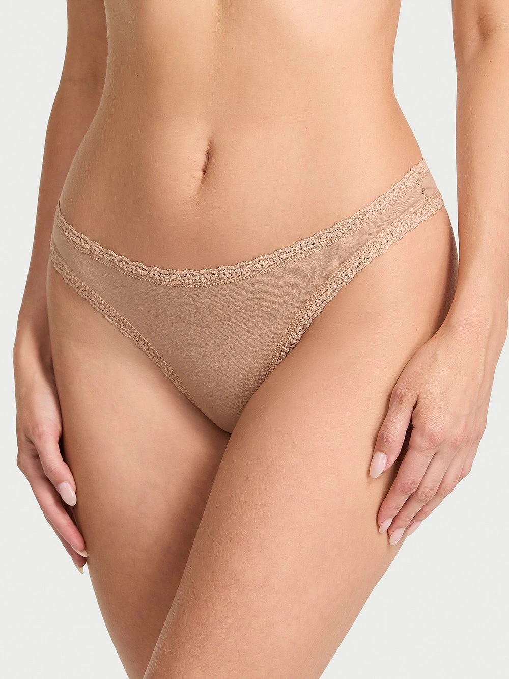 Cotton Lace-Waist Thong 19 Cotton Lace-Waist Thong - Image 19