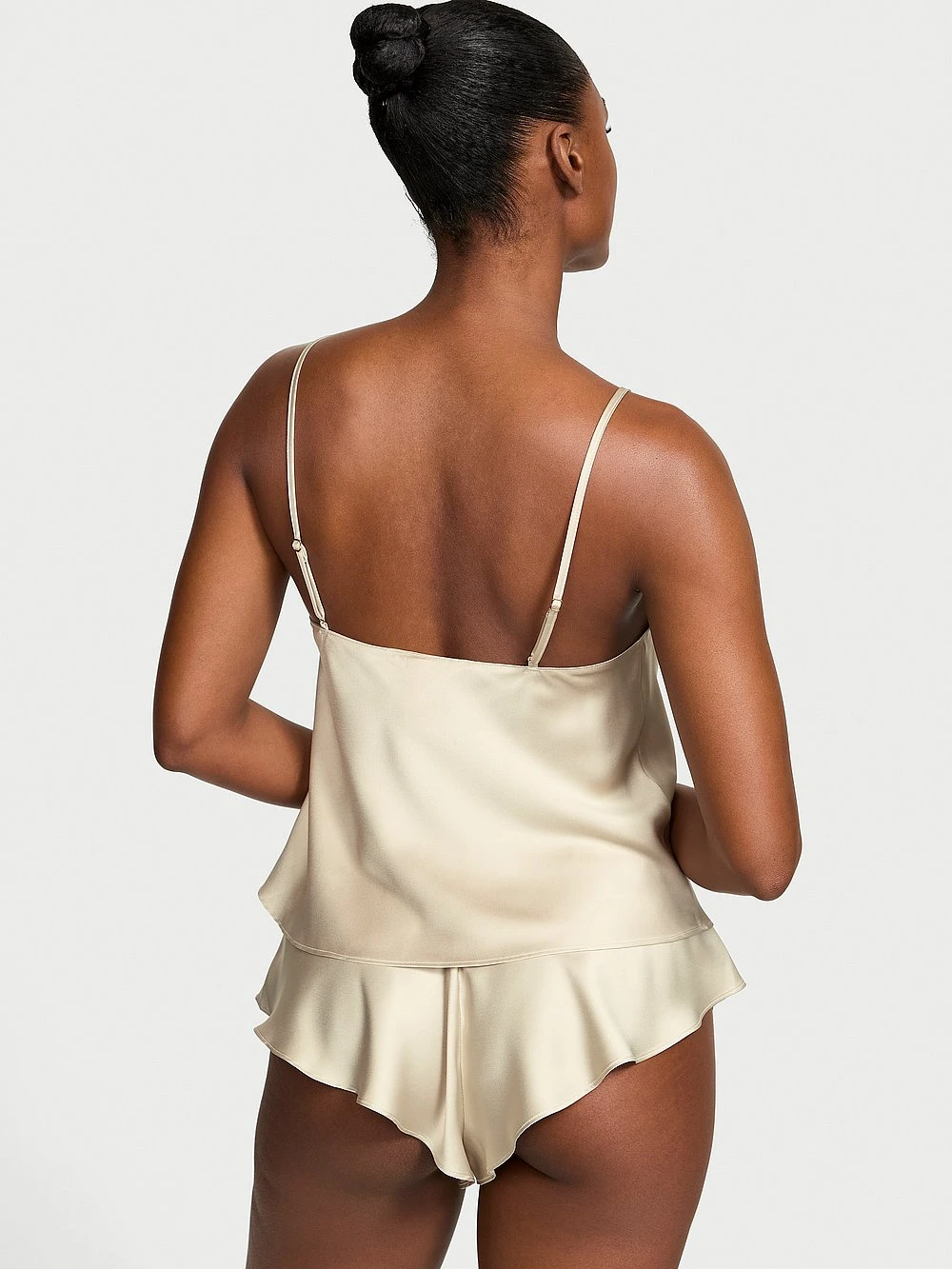 Victoria's Secret Satin Rose Lace-Trim Cami & Flutter Short Set 2 Victoria's Secret Satin Rose Lace-Trim Cami & Flutter Short Set - Image 2