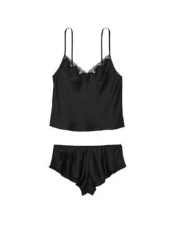 Victoria's Secret Satin Rose Lace-Trim Cami & Flutter Short Set 15 Victoria's Secret Satin Rose Lace-Trim Cami & Flutter Short Set -Underwear Promotional Store 1125323154A2 OF F