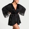 Satin & Lace Trim Robe