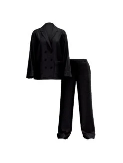 Victoria's Secret Luxe Satin Double-Breasted Long Pajama Set -Underwear Promotional Store 1125373154A2 OF F DGA