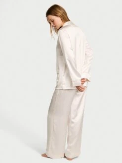 Victoria's Secret Luxe Satin Double-Breasted Long Pajama Set -Underwear Promotional Store 112537316BRQ OM B