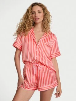 Victoria's Secret Glazed Satin Ombré Short Pajama Set -Underwear Promotional Store 112539237AXU OM F