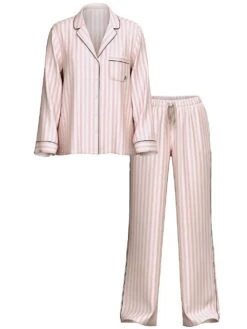 Victoria's Secret Glazed Satin Long Pajama Set -Underwear Promotional Store 112541415W3S OF F DGA
