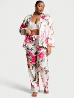 Victoria's Secret Glazed Satin Long Pajama Set -Underwear Promotional Store 1125414174BV OM F
