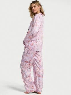 Victoria's Secret Glazed Satin Long Pajama Set -Underwear Promotional Store 1125414177DT OM B