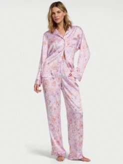 Victoria's Secret Glazed Satin Long Pajama Set -Underwear Promotional Store 1125414177DT OM F
