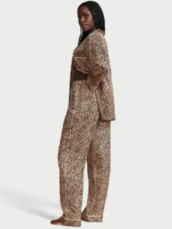 Victoria's Secret Glazed Satin Long Pajama Set -Underwear Promotional Store 112541417BHK OM B