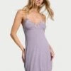 Victoria's Secret Ribbed Modal & Lace Cross-Back Slip Dress