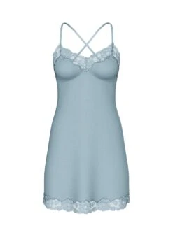 Victoria's Secret Ribbed Modal & Lace Cross-Back Slip Dress -Underwear Promotional Store 1125442302M9 OF F DGA