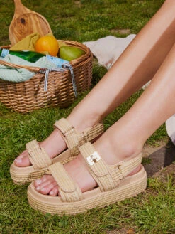 Steve Madden Bigmona Natural Raffia Platform Sandals 5 Steve Madden Bigmona Natural Raffia Platform Sandals -Underwear Promotional Store 1126070932Y4 OF DET