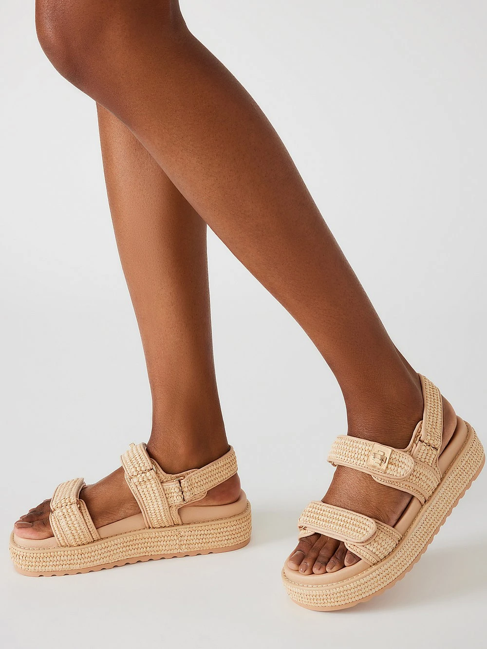 Steve Madden Bigmona Natural Raffia Platform Sandals 2 Steve Madden Bigmona Natural Raffia Platform Sandals - Image 2
