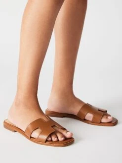 Steve Madden Hadyn Cognac Leather Sandals -Underwear Promotional Store 1126071211F3 OM B 3