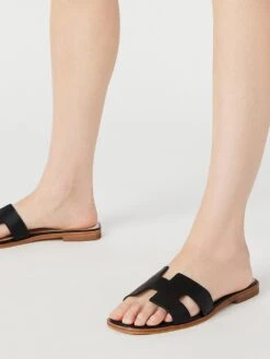 Steve Madden Hadyn Black Leather Sandals -Underwear Promotional Store 1126071752A0 OM B 2