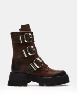 Steve Madden Roland Brown Leather Ankle Booties