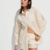 Beachwear Linen Lace-Trim Shirt