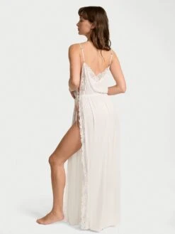 Victoria's Secret Ribbed Modal Lace-Trim Long Slip Dress -Underwear Promotional Store 1126263434Y5 OM B