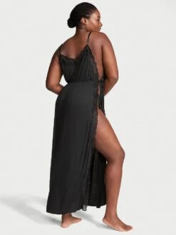 Victoria's Secret Ribbed Modal Lace-Trim Long Slip Dress -Underwear Promotional Store 1126263454A2 OM B