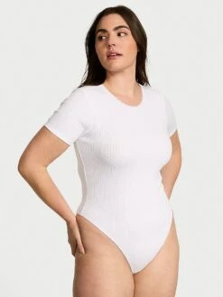 Victoria's Secret Pointelle Modal Short-Sleeve Bodysuit