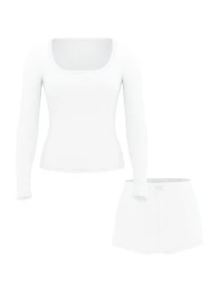 Victoria's Secret Pointelle Modal Long-Sleeve Scoop Top & Shortie Set 7 Victoria's Secret Pointelle Modal Long-Sleeve Scoop Top & Shortie Set -Underwear Promotional Store 1126274195D1 OF F