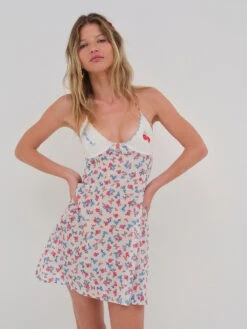 Forget Me Not Embroidery Slip Dress