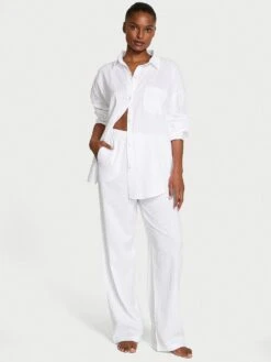 Victoria's Secret Modal-Cotton Striped Long Pajama Set -Underwear Promotional Store 1126482695D1 OM F