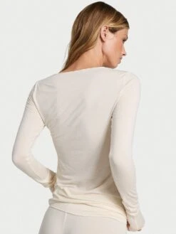 Victoria's Secret Luxe Cashmere Blend Long-Sleeve Top -Underwear Promotional Store 112648337A7D OM B