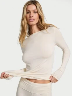 Victoria's Secret Luxe Cashmere Blend Long-Sleeve Top -Underwear Promotional Store 112648337A7D OM F